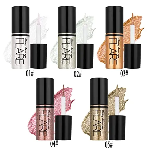 10-Pieces Long-Lasting Waterproof Sparkling Glitter Liquid Metallic Eyeliner/Eyeshadow Makeup Kit