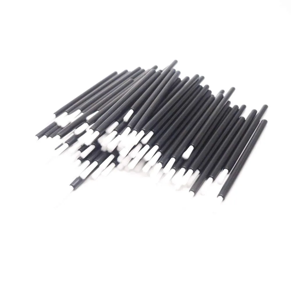 100 Pcs Disposable Makeup Lip Brushes Lipstick gloss brush Lip Gloss Applicators with Soft Brush Head Cosmetic Lip Brush Wands PYO Cookie Paint Brushes (Black) Black