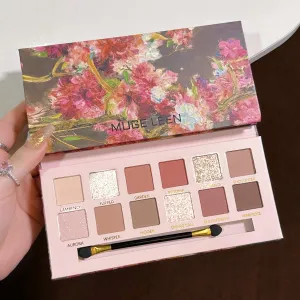 12 Colors Begonia Oil Painting Eye Shadow Plate