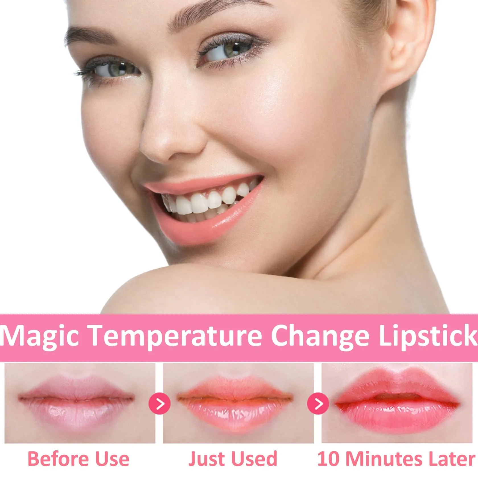 2 Pack Crystal Flower Jelly Lipstick,Magic Color Changing Lipstick,PH Clear Temperature Color Changing Lip Gloss,Lip Balm,Long Lasting Nourishing Moisturizing Lip Stick Set X02 03