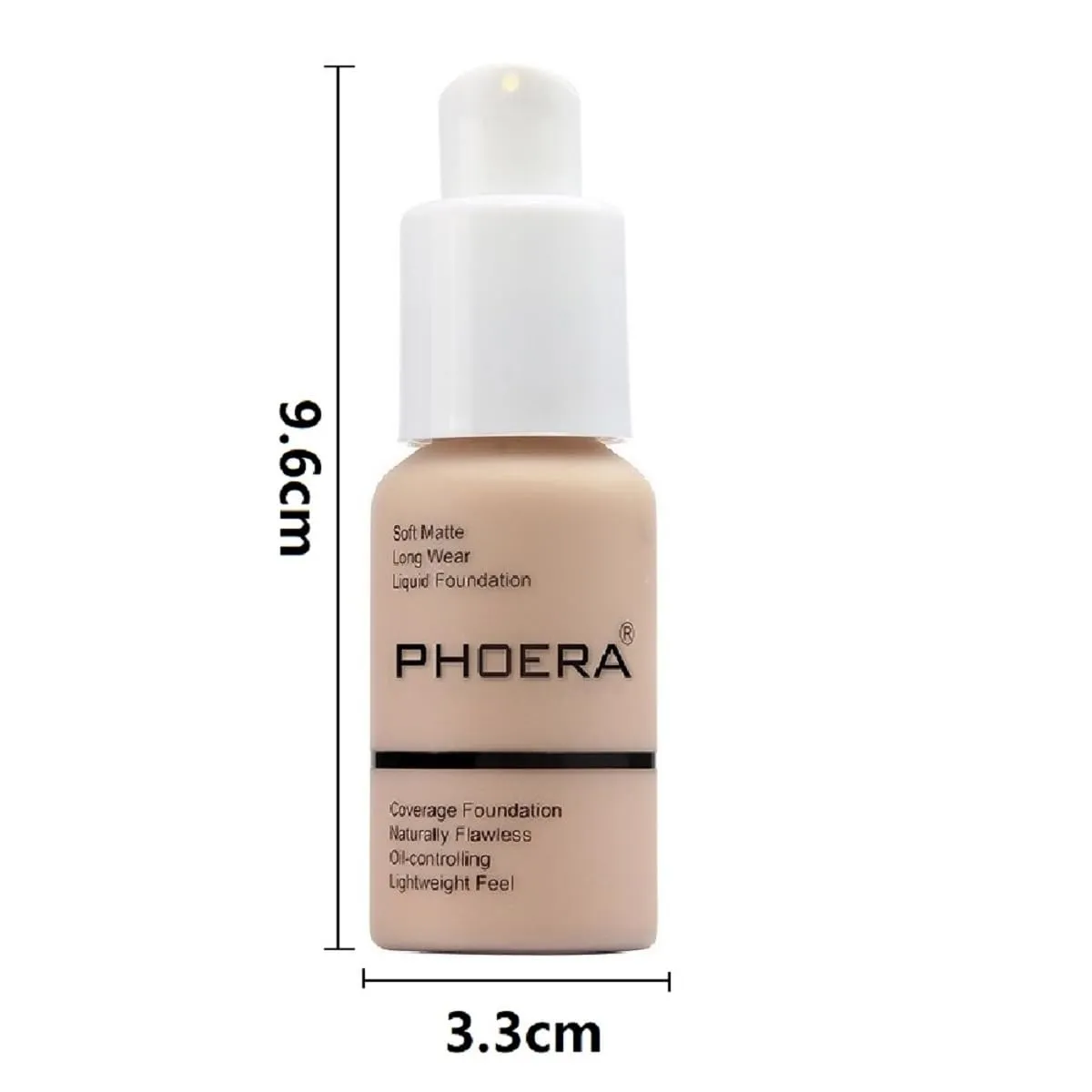 2 Pack PHOERA Foundation 108# Tan and 109# Mocha,Flawless Soft Matte Liquid Foundation 24 HR Oil Control Concealer Foundation Makeup.
