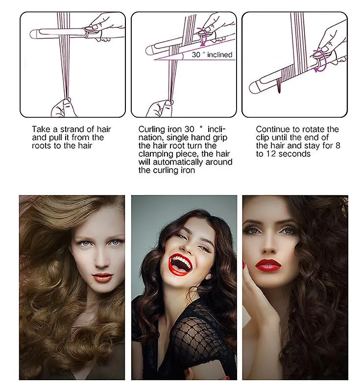 25mm Professional Electric Ceramic Hair Curler Ceramic glaze LCD Curling Iron AZ13707