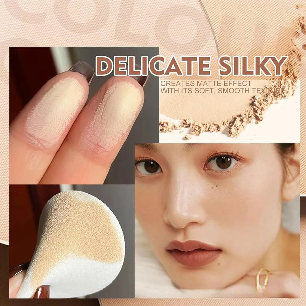 3Colors Summer Oil Control Matte Perfection Pressed Powder, Oil Control Face Pressed Powder, Waterproof Powder Makeup, Waterproof Long Lasting Finishing Powder (#03 PURE BEIGE)