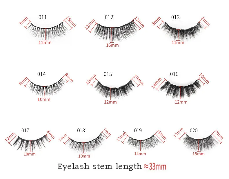 3D Magnetic Eyelashes with Eyeliner Kit- 2 Tubes of Magnetic Eyeliner & 10 Pairs Magnetic Eyelashes Kit-With Natural Look & Reusable False lashes -No Glue Need