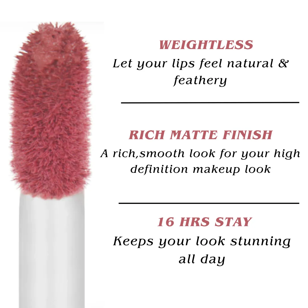 4 Glamorous Liquid Lipstick Kit   Free Intense Kajal