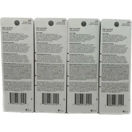 4 Pack Revlon ColorStay Waterproof Eyeliner, Black Violet 209, 0.01 oz