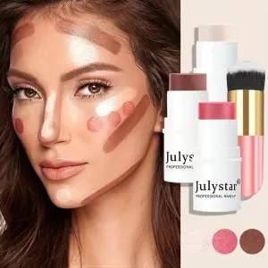 4-Pieces: Ultimate Cream Contour Kit - Seamless Blending Sticks with Highlighter, Blush & Bronzer