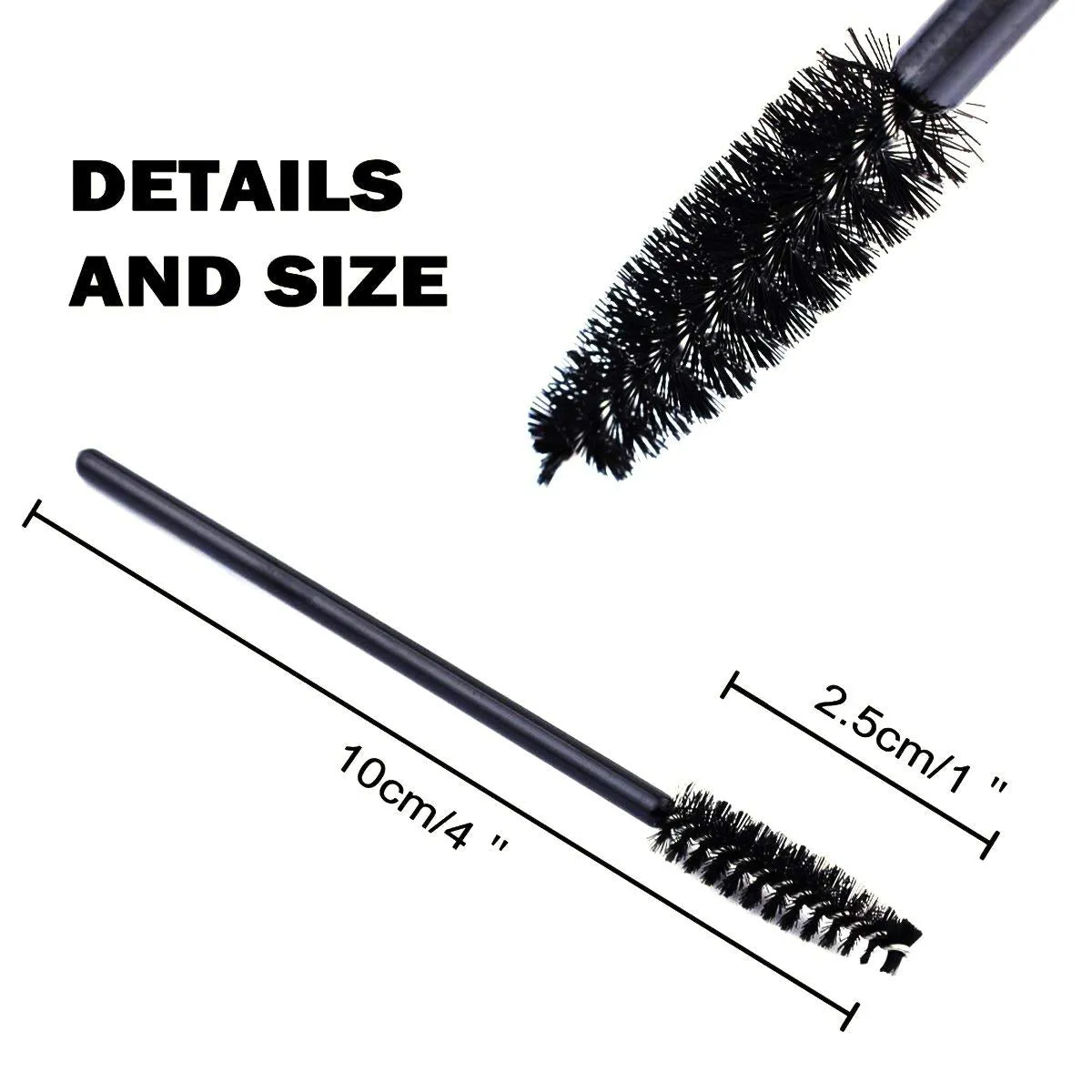 50 PCS Disposable Eyelash Brushes Mascara Wands Eye Lash Eyebrow Applicator Cosmetic Makeup Brush Tool Kits (black) black