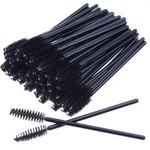50 PCS Disposable Eyelash Brushes Mascara Wands Eye Lash Eyebrow Applicator Cosmetic Makeup Brush Tool Kits (black) black