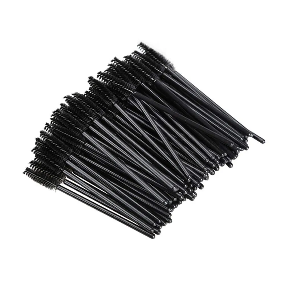 50 PCS Disposable Eyelash Brushes Mascara Wands Eye Lash Eyebrow Applicator Cosmetic Makeup Brush Tool Kits (black) black
