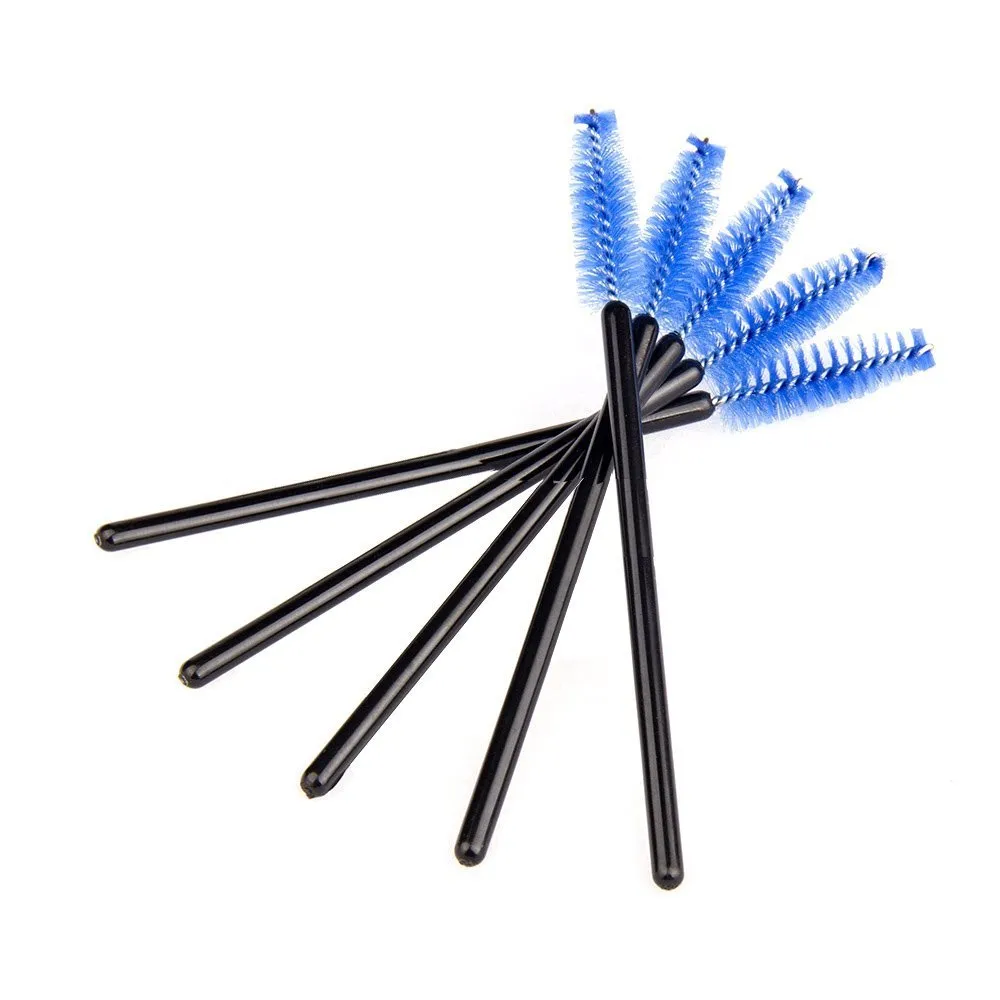 50 Pcs Disposable Mini Eyelash Eye Lash Makeup Brush Mascara Wands Applicator Blue