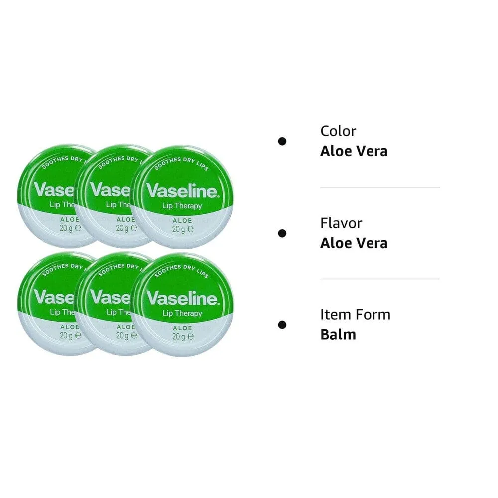 6-Pack: Vaseline Lip Balm 20g/0.705oz Aloe Vera