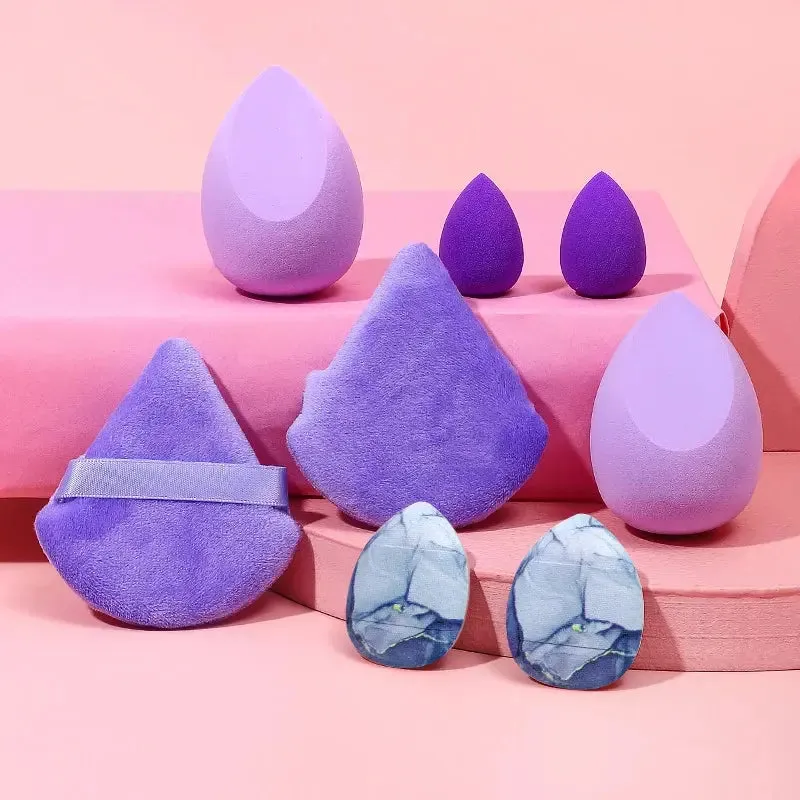 8Pcs Makeup Sponge Set Mini Finger Puff Triangle Powder Puff Soft Beauty Egg Foundation Cream Concealer Make Up Blender Tools