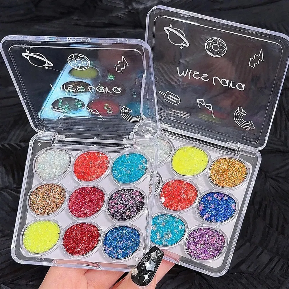 9 Colors Glitter Pearlescent Eyeshadow Long-lasting Diamond Shimmer Palette