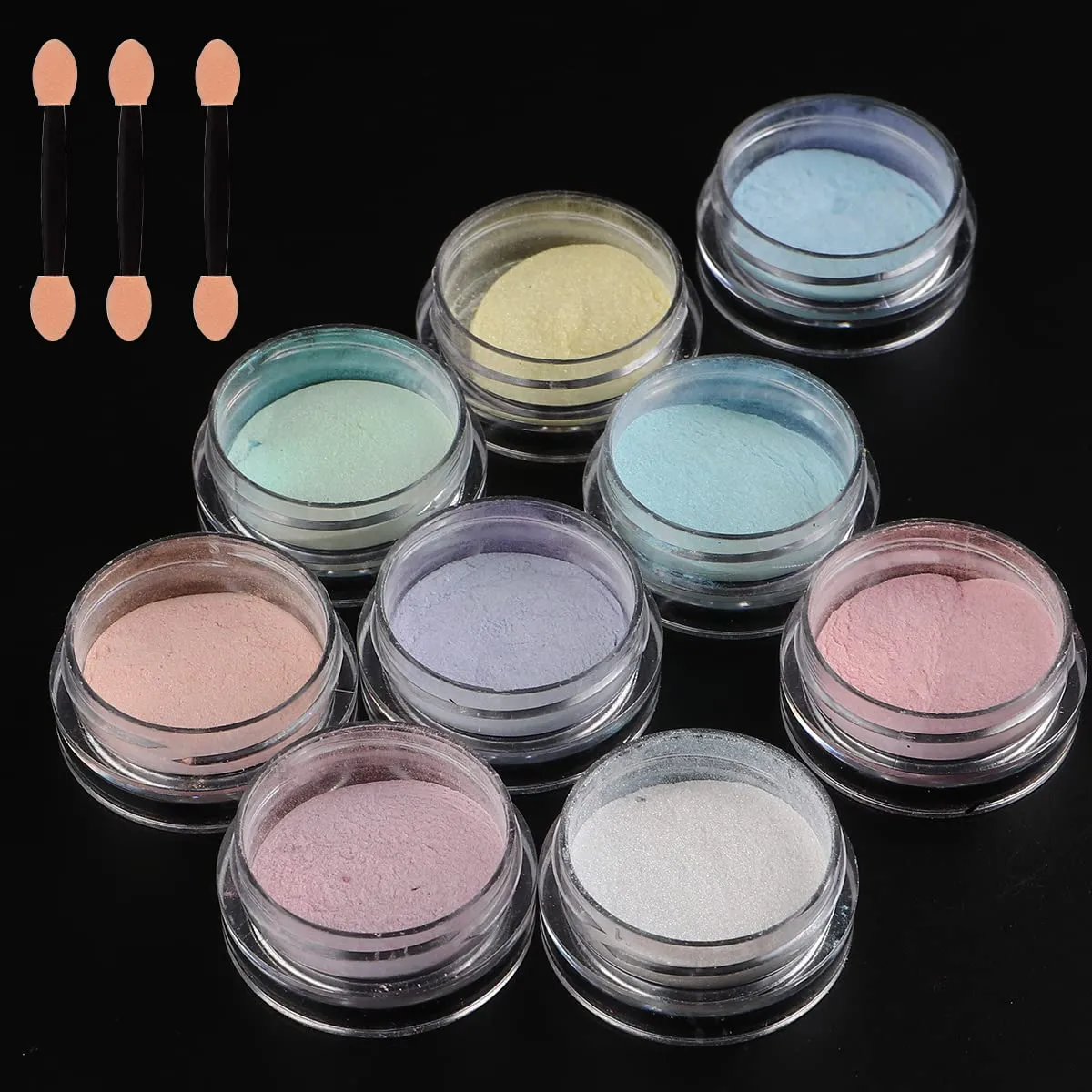 9Boxes Shiny Holographic Nail Glitter Sparkly Aurora Fairy Powder Chrome Pigment Dust Manicure Polish DIY Nail Art Decorations Rubbing On Nails Nail Art Mirror Chrome Mermaid Effect Make Up Glitters
