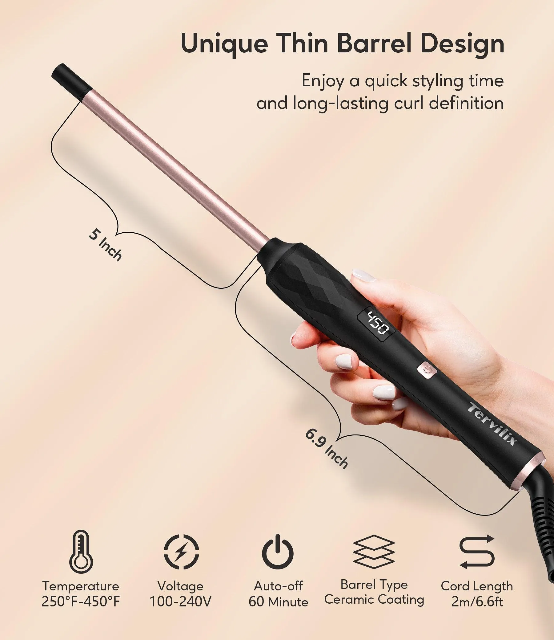 9MM Curling Wand