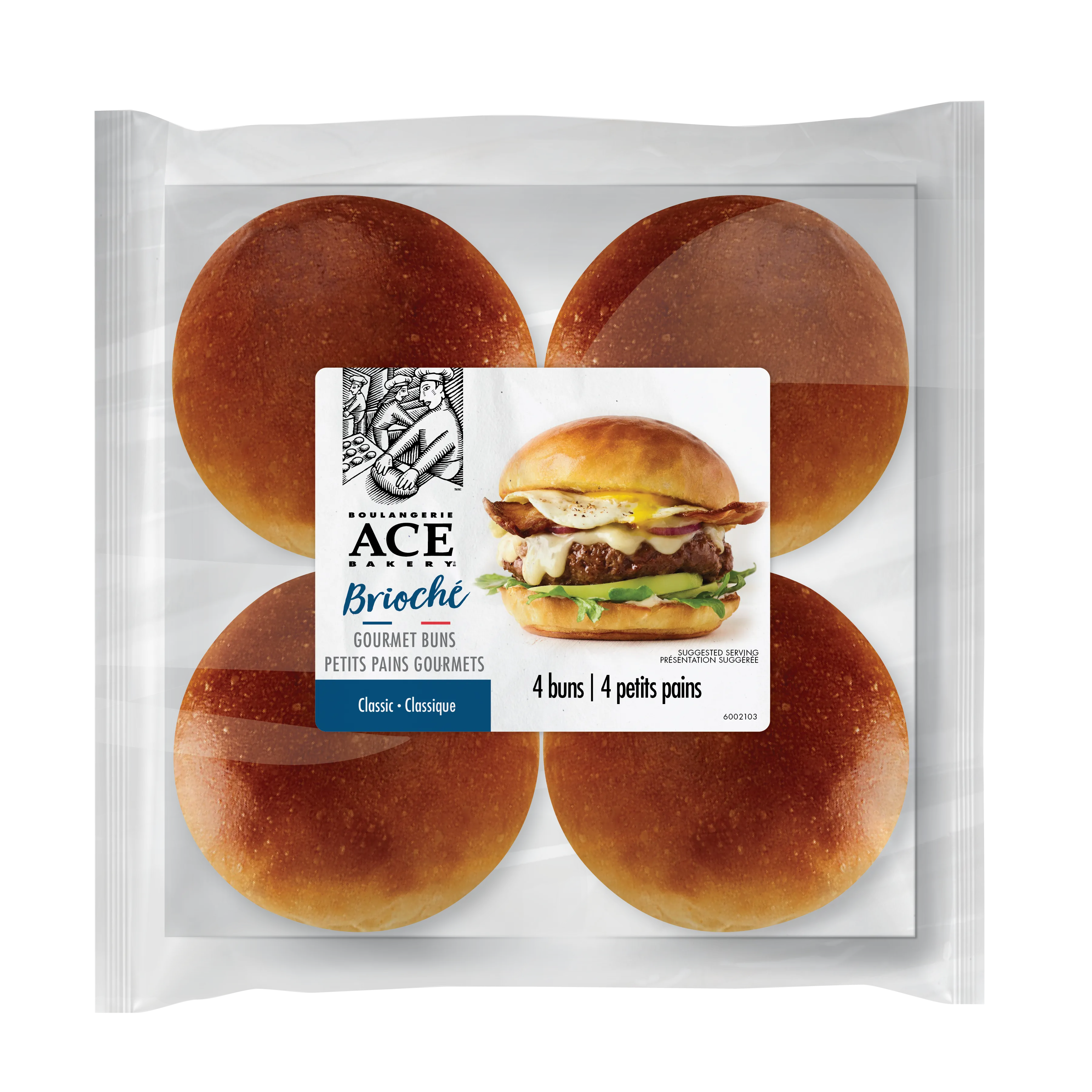 Ace Bakery - Brioche Gourmet Buns, 4 Count