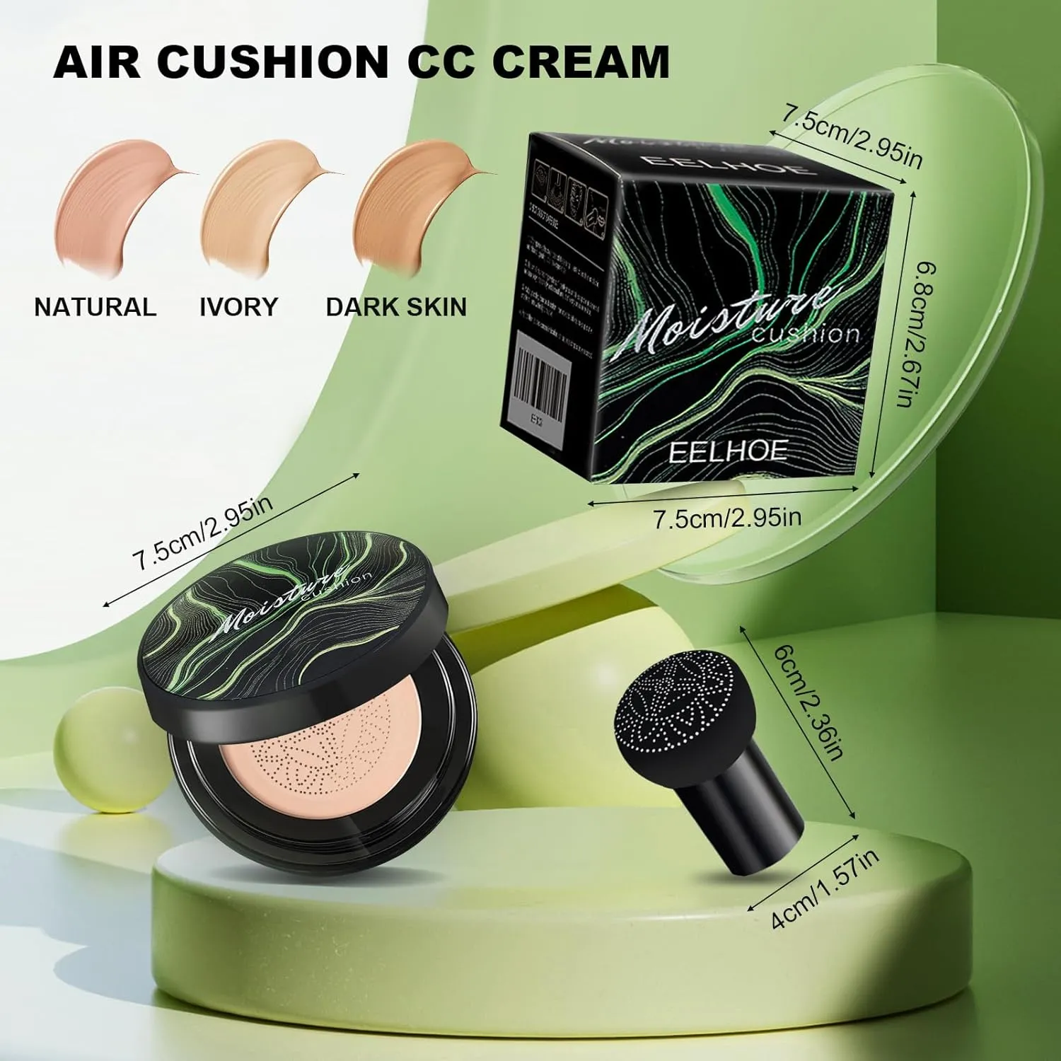 Air Cushion CC Cream,Honey And Pine Makeup, Honey And Pine Cc Cream, Honey And Pine Foundation,Moisturizing Foundation Create Natural Makeup (Natural, 01)