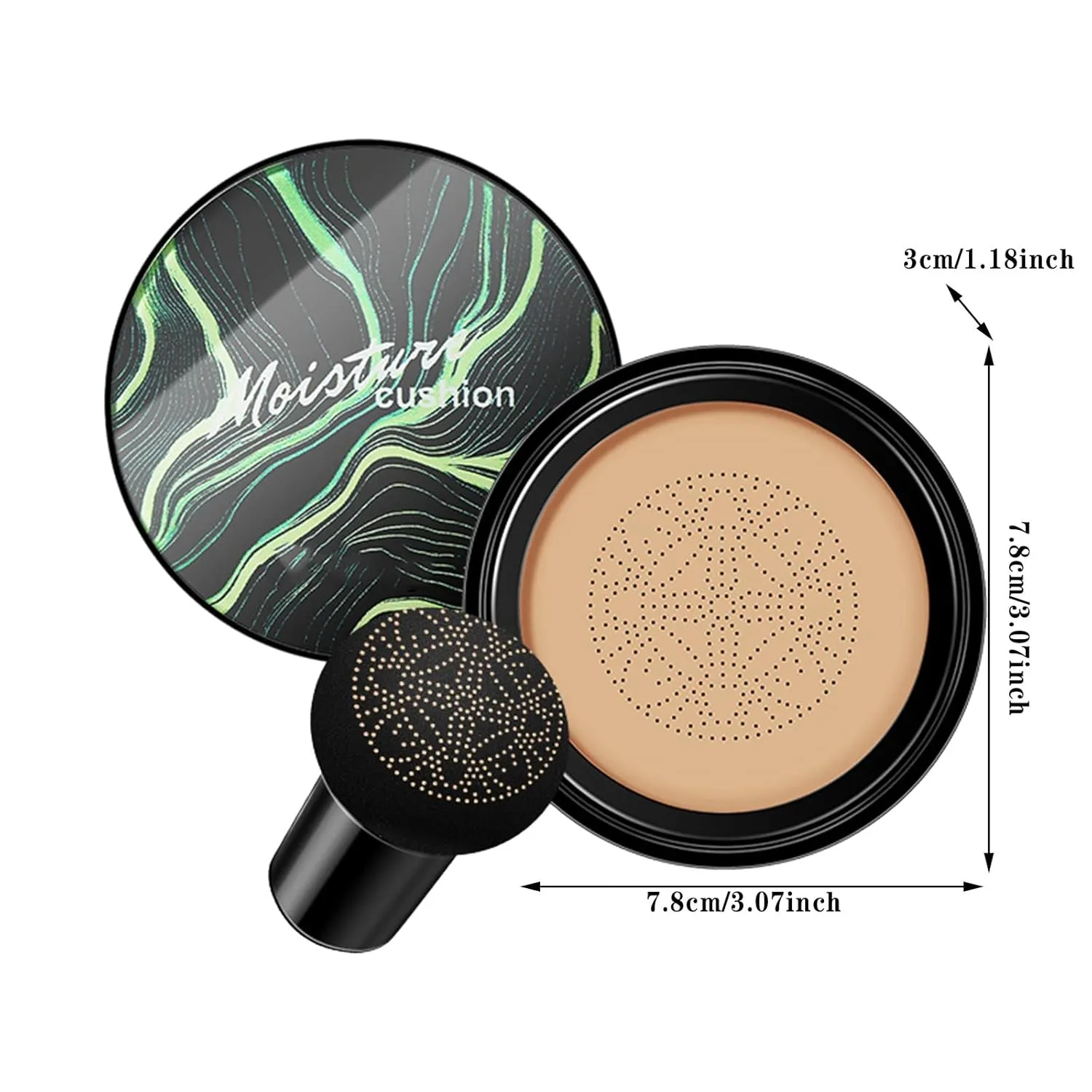 Air Cushion Foundation, Moisturizing Concealer Isolation Foundation Liquid, Natural and Long Lasting Matte(A)