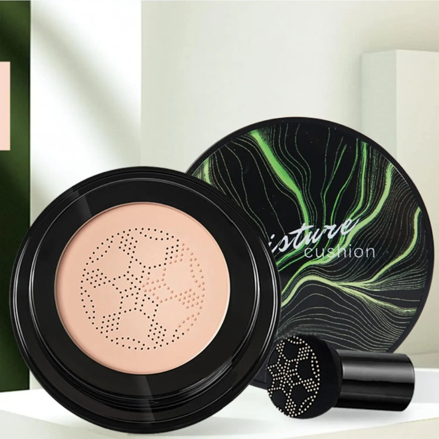 Air Cushion Foundation, Moisturizing Concealer Isolation Foundation Liquid, Natural and Long Lasting Matte(A)