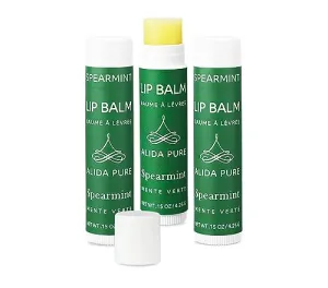 ALIDA PURE Spearmint Lip Balm Collection, Vegan Lip Balm Set, Beeswax Free, with Avocado Oil, Organic Jojoba Oil, and Vitamin E, Natural Moisturizer for Dry, Chapped Lips, 3 Tube Set