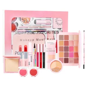 All In One Makeup Kit | 20 Colors Eyeshadow Palette Face Foundation Primer Make Up Full Kit | Princess Makeup Gift Set With Masc
