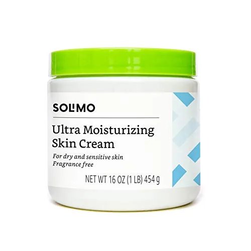 Amazon Brand - Solimo Ultra Moisturizing Skin Cream for Dry & Sensitive Skin, Dermatologist Tested, Fragrance Free, 16 Ounce (Pack of 4)