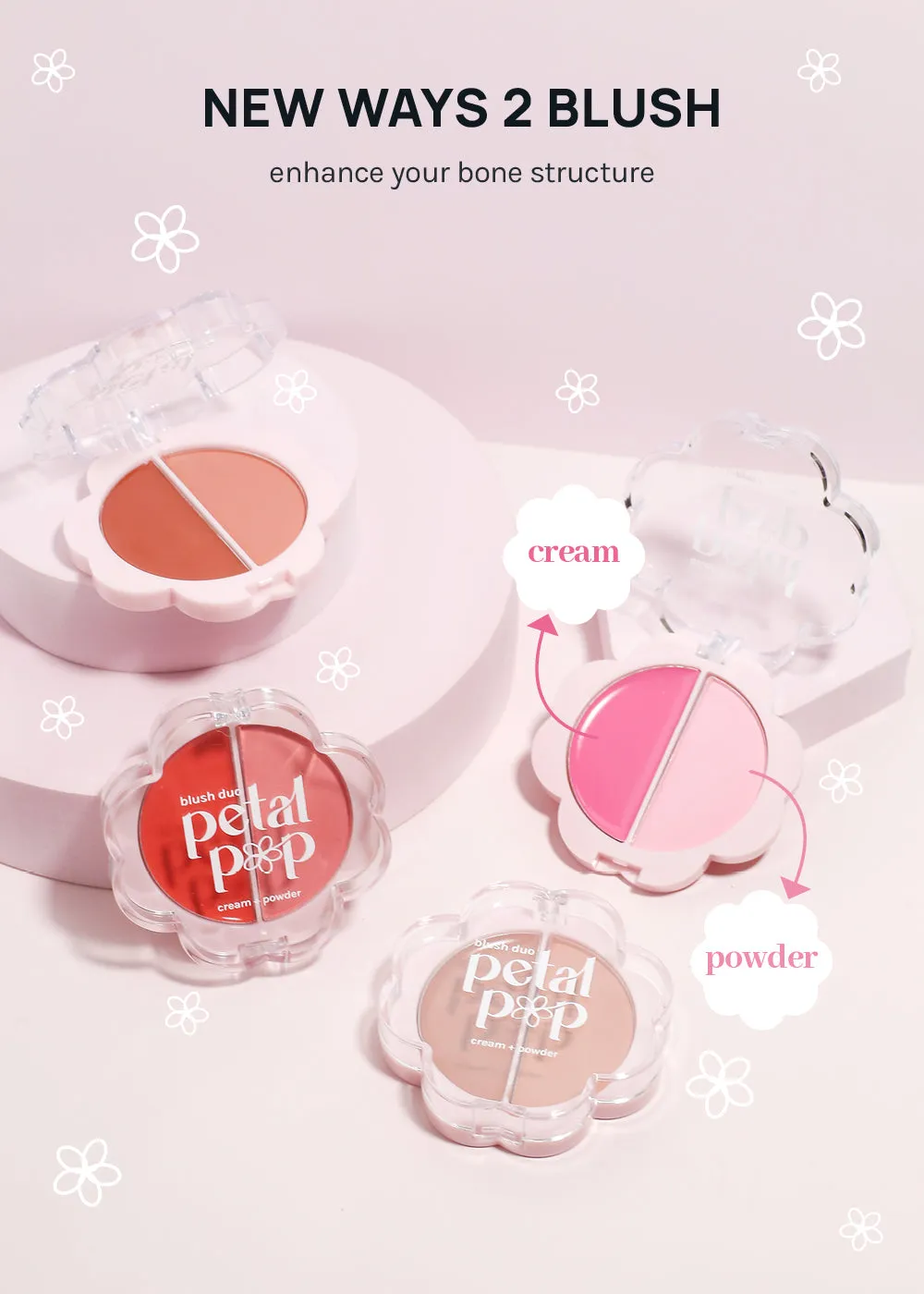 AOA Petal Pop Blush Duo Cream   Powder