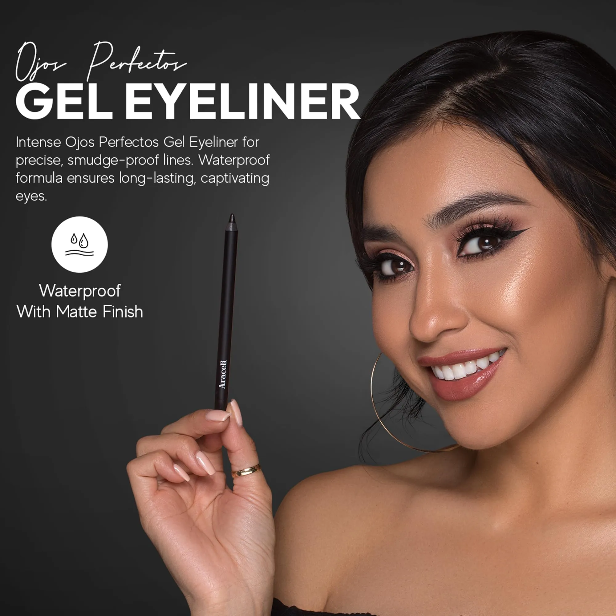 Araceli Beauty Gel Pencil Eyeliner – Water Resistant & Smudge-Proof, Long-Lasting Eye Makeup for Precision Lining & Bold Turquoise Color