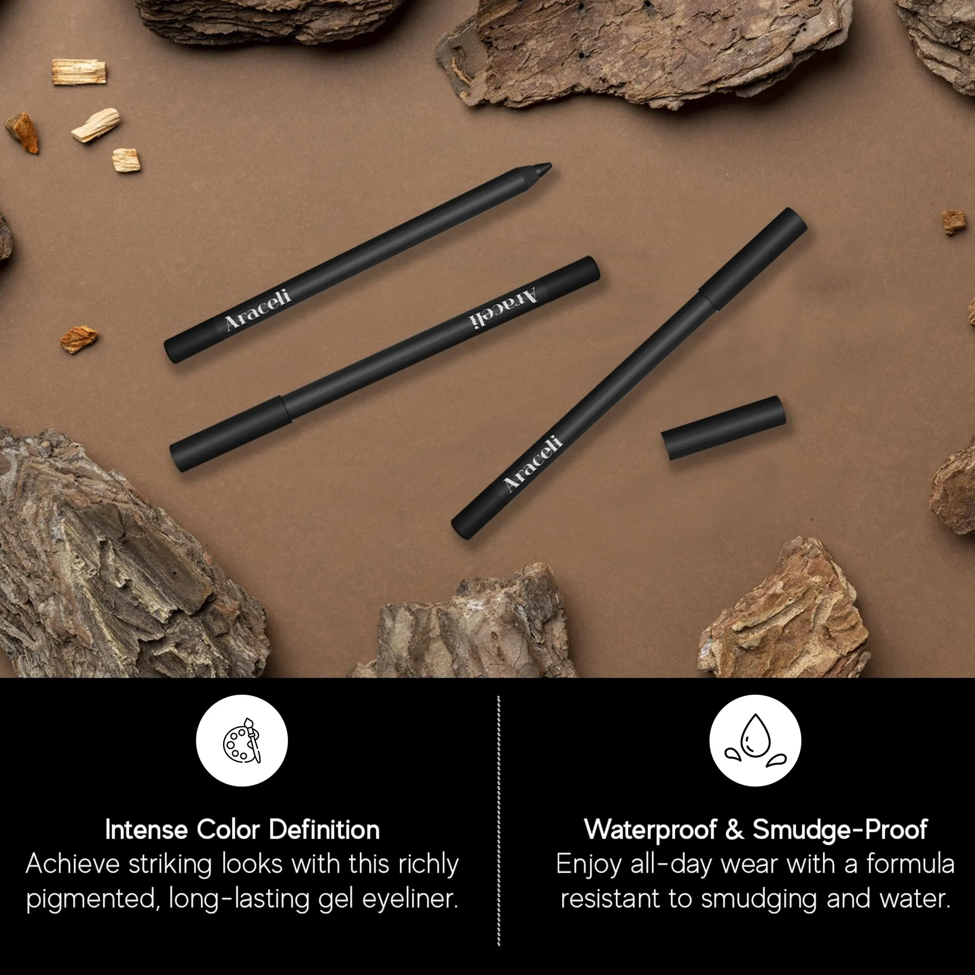 Araceli Beauty Gel Pencil Eyeliner – Water Resistant & Smudge-Proof, Long-Lasting Eye Makeup for Precision Lining & Bold Turquoise Color
