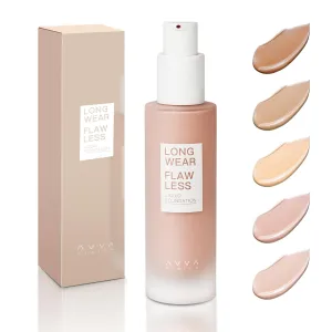 AVVA VISION Liquid Foundation Makeup Natural True Skin Tone Full Coverage Concealer Flawless Complexion Blendable Longwear, 102, 1 fl. oz.