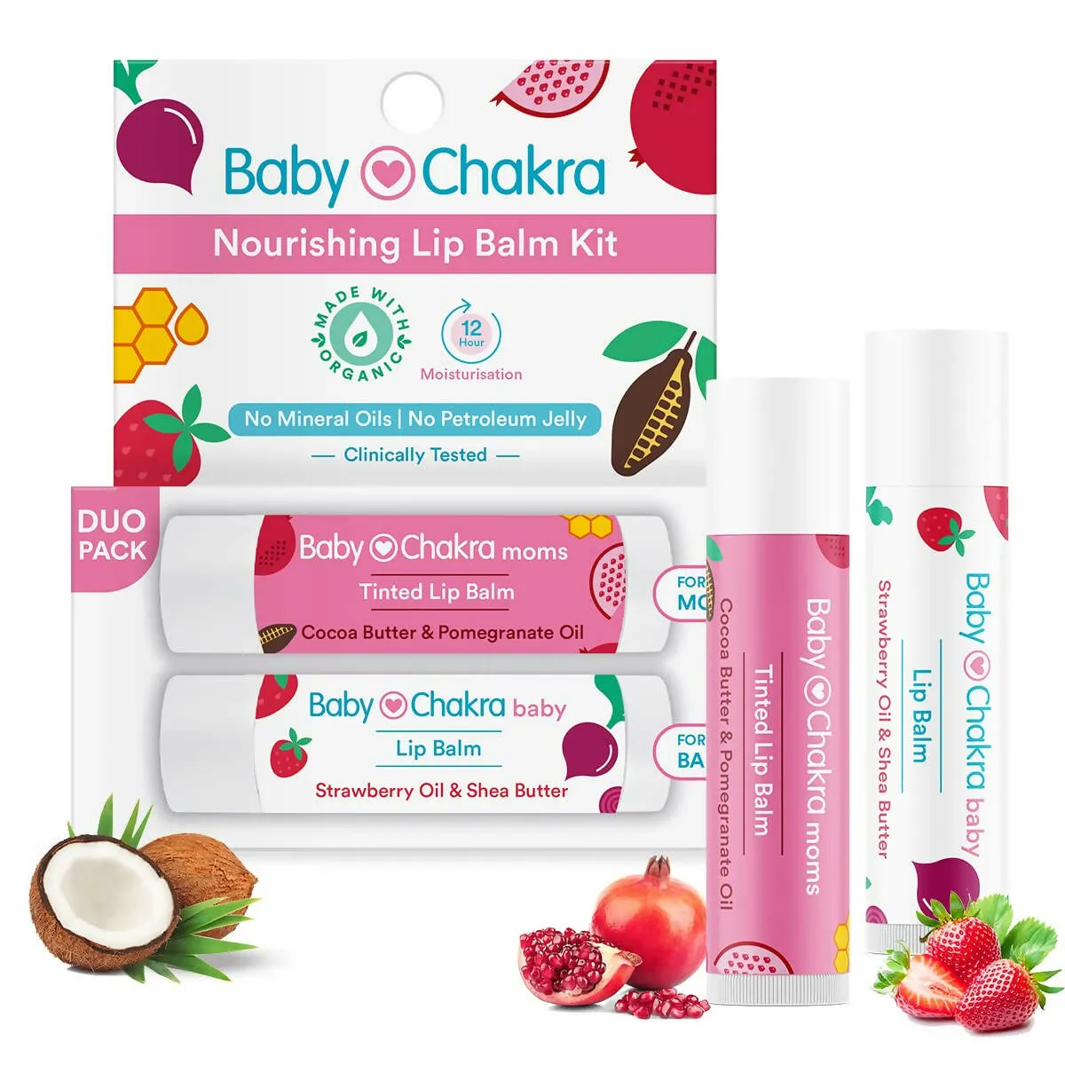 BabyChakra Moms Tinted Lip Balm and Baby lip Balm
