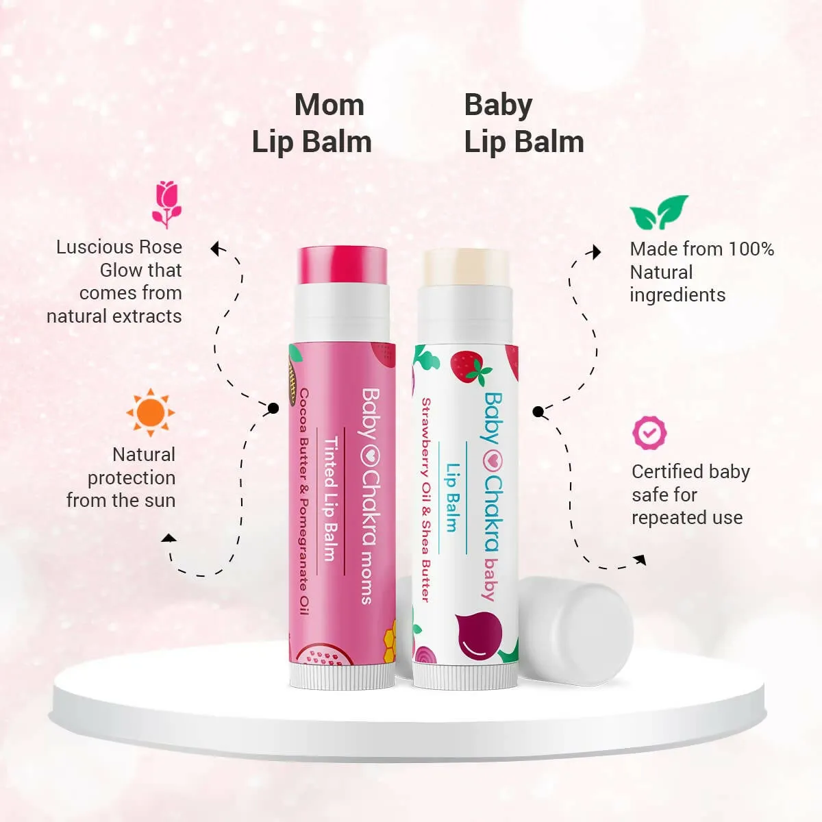 BabyChakra Moms Tinted Lip Balm and Baby lip Balm