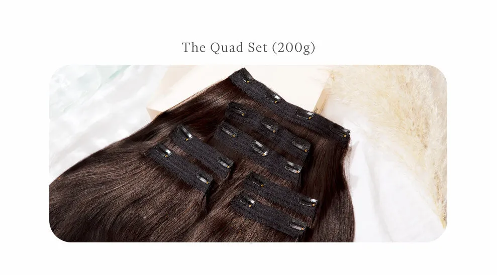Beach Blonde Highlighted, 16" Quad Clip-In Hair Extensions, P613/18 | 200g