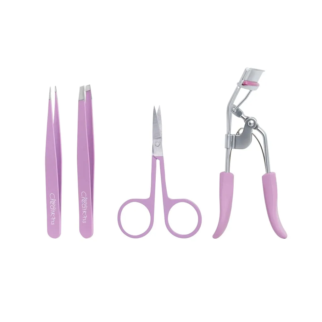 Beauty Creation - Brow & Lash Set (Tweezer, Scissors and Eyelash Curler) - Purple