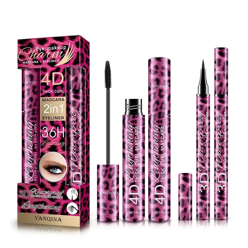 Beauty Set Liquid Eyeliner Pencil   4D Waterproof Mascara Cosmetics Kit Eye Liner Thick Curling Mascara Eyebrow Pencil Eyes Makeup