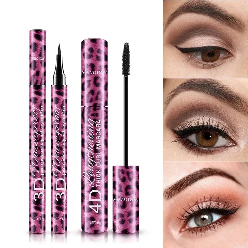 Beauty Set Liquid Eyeliner Pencil   4D Waterproof Mascara Cosmetics Kit Eye Liner Thick Curling Mascara Eyebrow Pencil Eyes Makeup