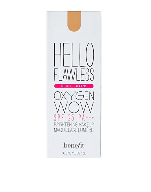 Benefit Hello Flawless Oxygen Wow! Liquid Foundation 'Nutmeg' 1oz/30ml New InBox