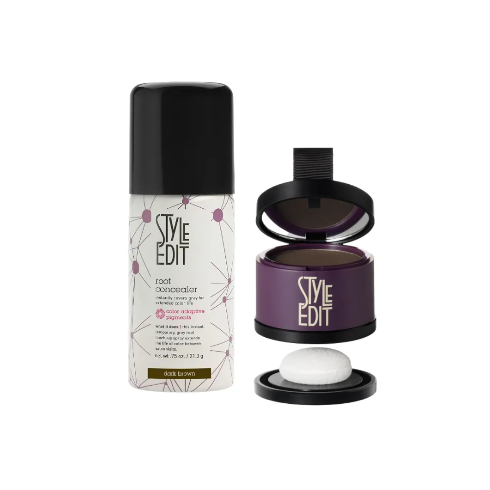 Brunette Travel Duo: Touch Up Powder and Travel Sized Concealer Spray
