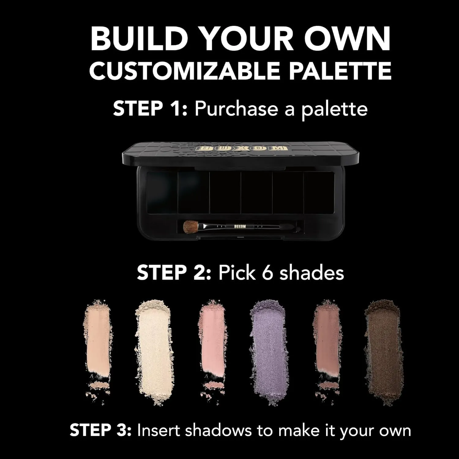 Buxom Eyeshadow Bar Single, Matte & Shimmer Shades, Long Wear Primer Infused Highly Pigmented Eye Makeup, Customized Eyeshadow Palette