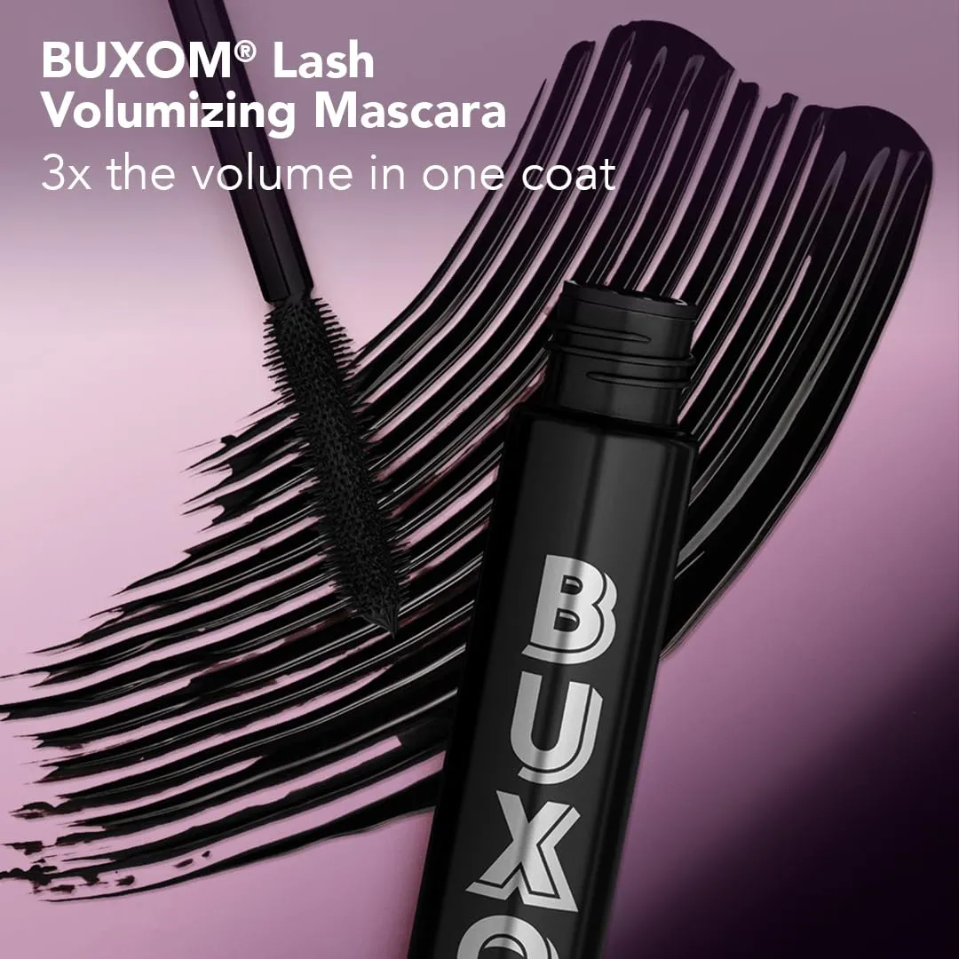 BUXOM Mini Lash Volumizing Mascara for up to 3X More Volume, Voluminous & Lengthening Mascara for Lash Lift, Cruelty-Free, Travel Size, Black