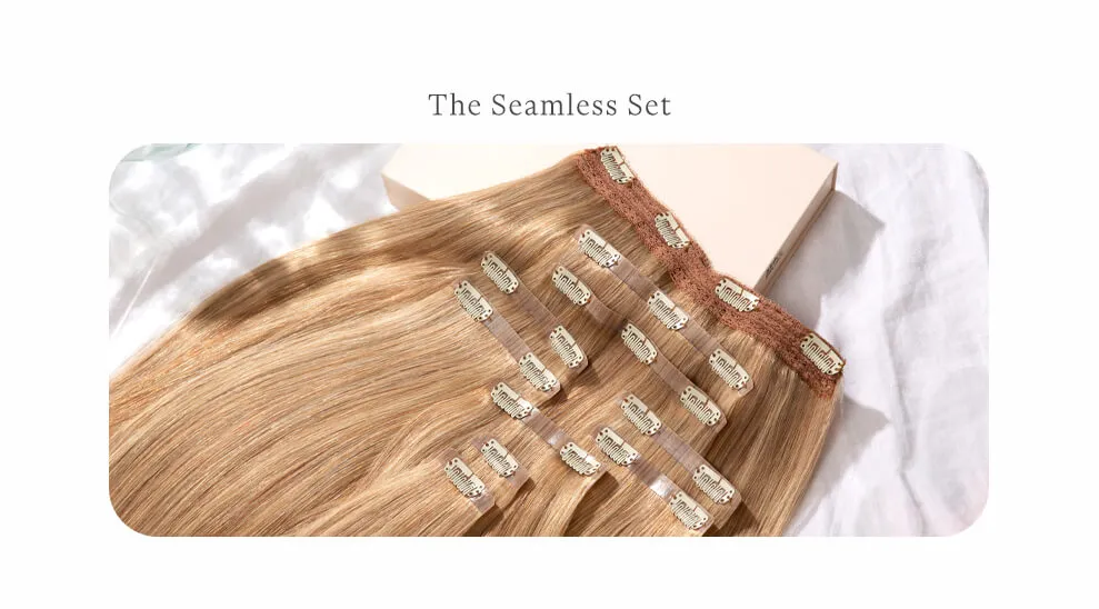 Cappuccino Ombre, 24" Seamless Clip-In Hair Extensions, T1B-4-27 | 180g