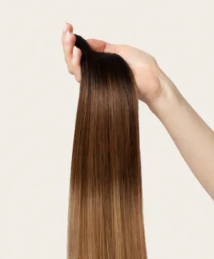 Cappuccino Ombre, 24" Seamless Clip-In Hair Extensions, T1B-4-27 | 180g