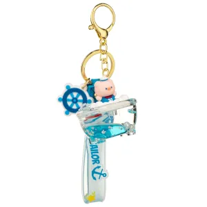 Classic Bathtub Piggy Sailor Liquid Effect Sensory Keychain