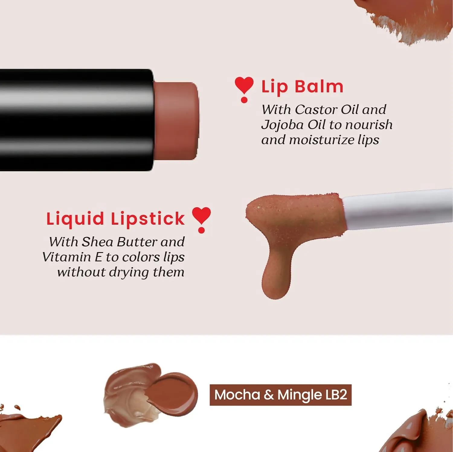 Color Cupid 2 in 1 Tinted Lip Balm   Liquid Lipstick - Mocha & Mingle