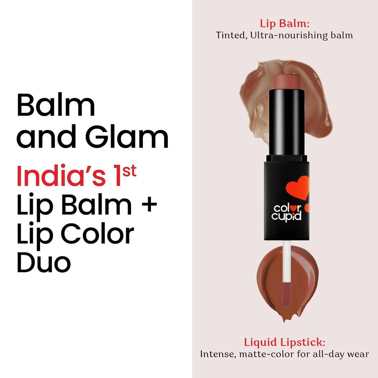 Color Cupid 2 in 1 Tinted Lip Balm   Liquid Lipstick - Mocha & Mingle