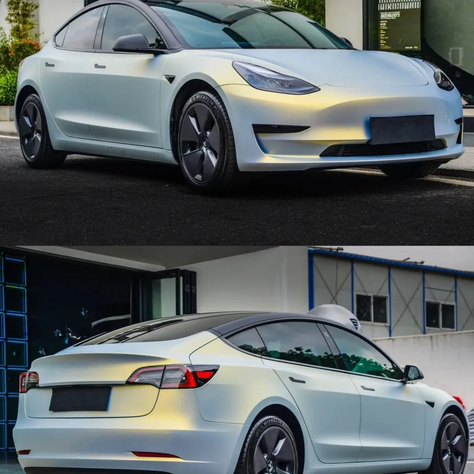 Color Shift Satin Blue Gold Vinyl Wrap