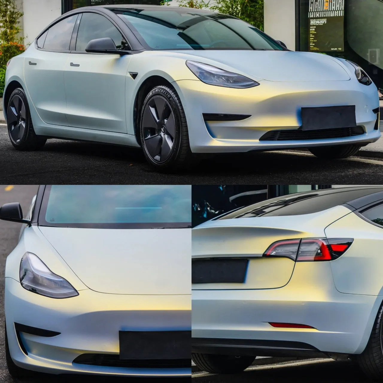 Color Shift Satin Blue Gold Vinyl Wrap