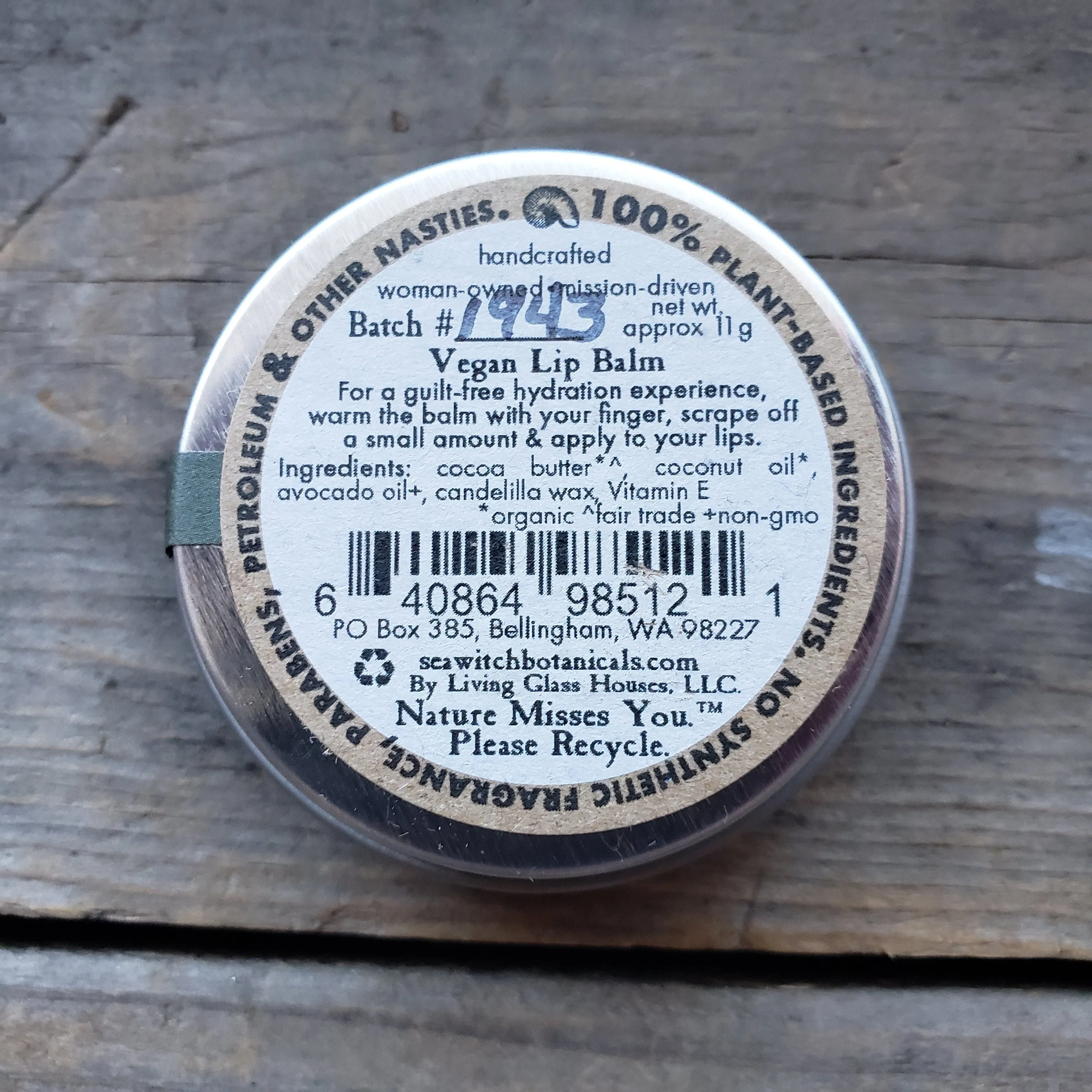 Colorless Vegan Lip Balm