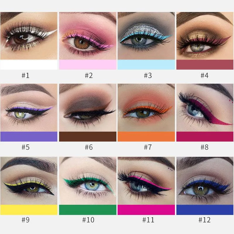 Cosmetics Matte Quick-Drying Liquid Eyeliner with No Smudging Certified MSDS 12 Pieces
